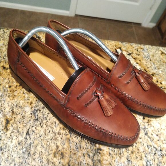 Sandro Moscoloni LA VIDA PER-FLEX Tassel Leather Loafer Shoes Brown Mens 10 EUC - Picture 2 of 15